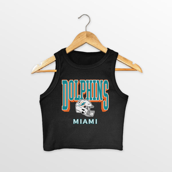 gameday couture MIAMI DOLPHINS PURE VICTORY ESSENTIAL RIBBED CROP TANK