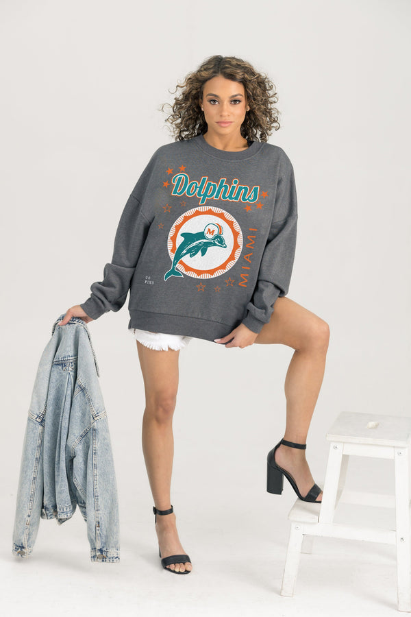 Gameday Couture MIAMI DOLPHINS Ready To Rumble Fleece Crewneck Pullover