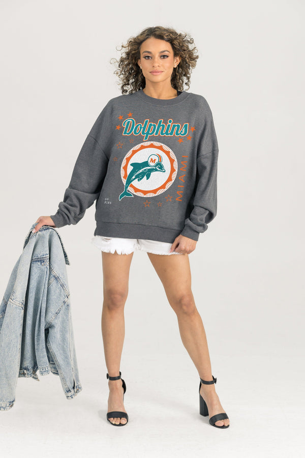 Gameday Couture MIAMI DOLPHINS Ready To Rumble Fleece Crewneck Pullover