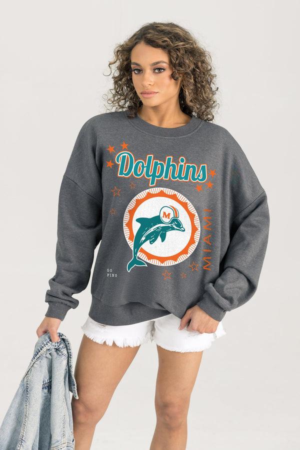 gameday couture MIAMI DOLPHINS Ready To Rumble Fleece Crewneck Pullover