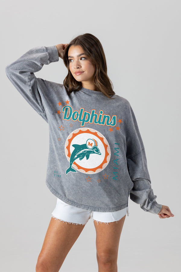 Gameday Couture MIAMI DOLPHINS Starbound Oversized Long-Sleeve Tee