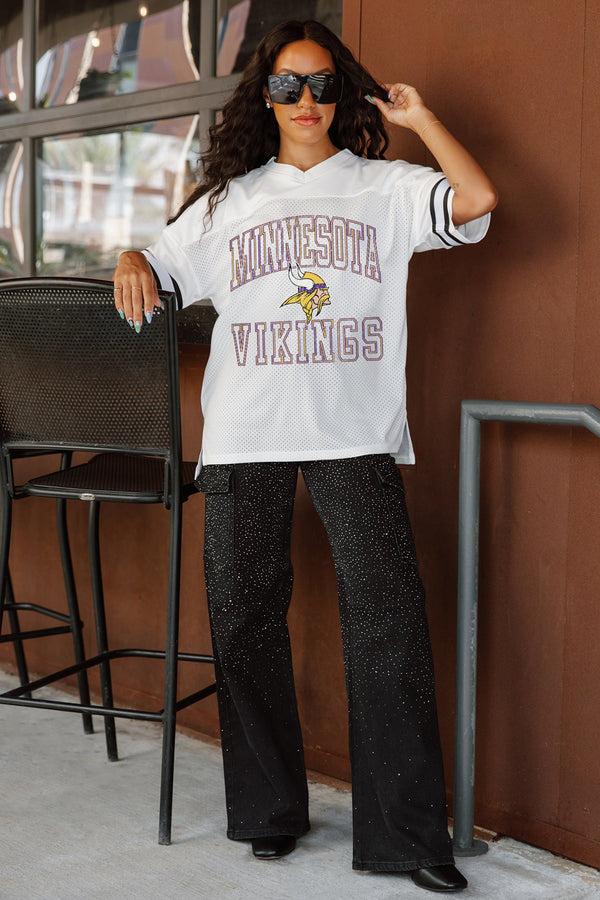 gameday couture MINNESOTA VIKINGS A Step Ahead Oversized Mesh Tee