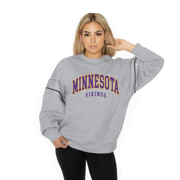 gameday couture MINNESOTA VIKINGS Competitive Edge Jewel-Trim Pullover