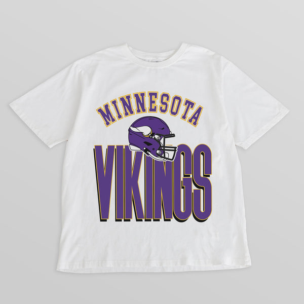 gameday couture MINNESOTA VIKINGS FIERCE FOCUS WASHED RELAXED FIT TEE