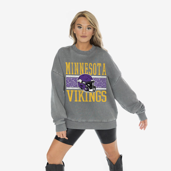 gameday couture MINNESOTA VIKINGS In The Wild Oversized Crewneck Fleece