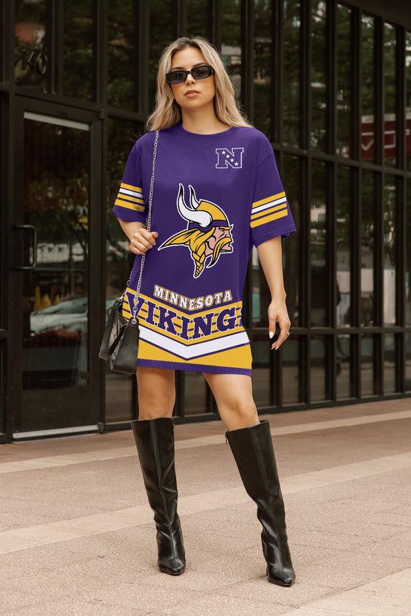 gameday couture MINNESOTA VIKINGS PERFECT SCORE RETRO T-SHIRT DRESS