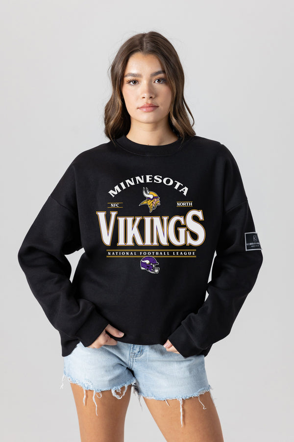 Gameday Couture MINNESOTA VIKINGS Players Only Fleece Drop-Shoulder Crew
