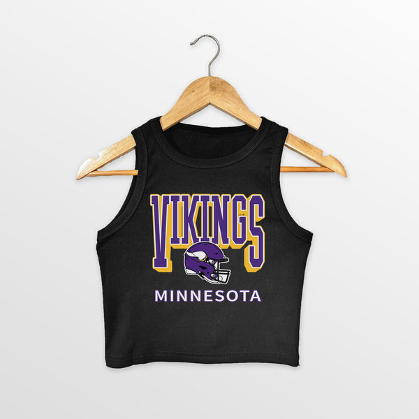 gameday couture MINNESOTA VIKINGS PURE VICTORY ESSENTIAL RIBBED CROP TANK