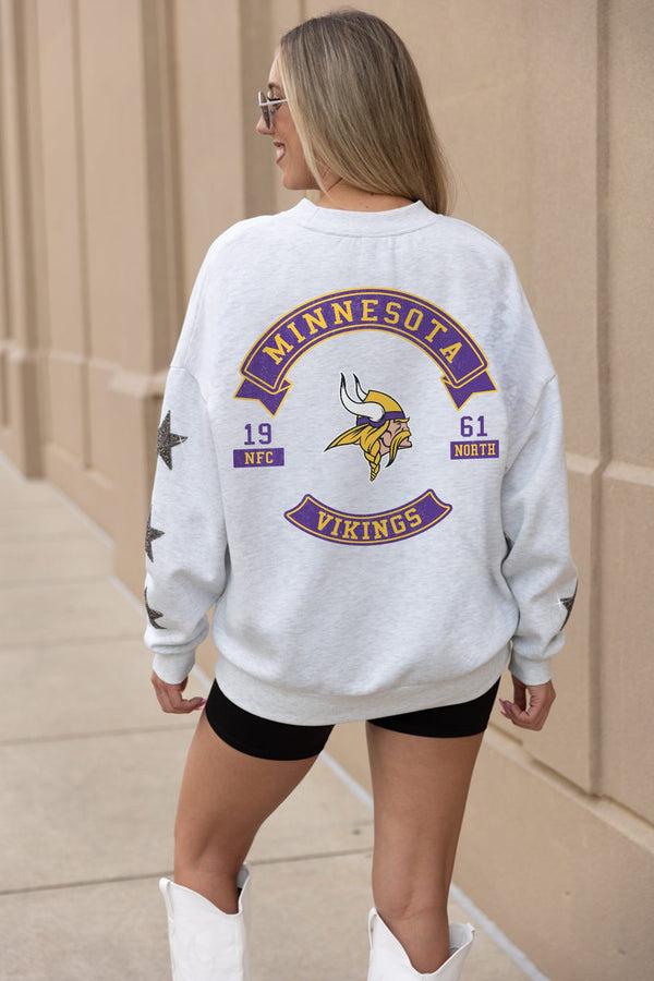Gameday Couture MINNESOTA VIKINGS Ready For It Star-Sleeve Crewneck Pullover