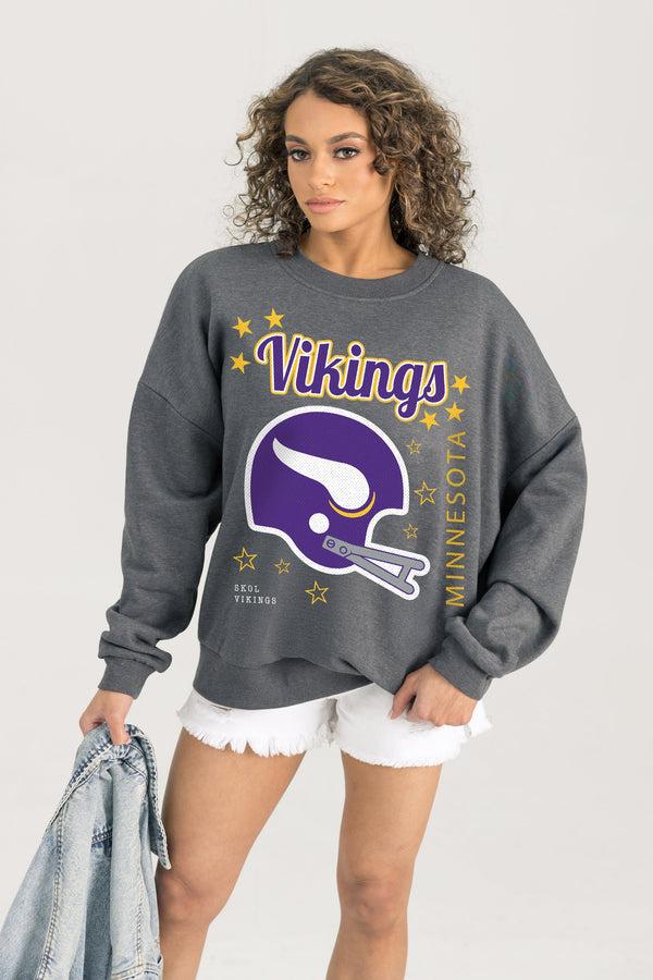 gameday couture MINNESOTA VIKINGS Ready To Rumble Fleece Crewneck Pullover