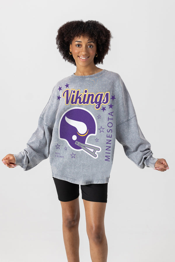 gameday couture MINNESOTA VIKINGS Starbound Oversized Long-Sleeve Tee