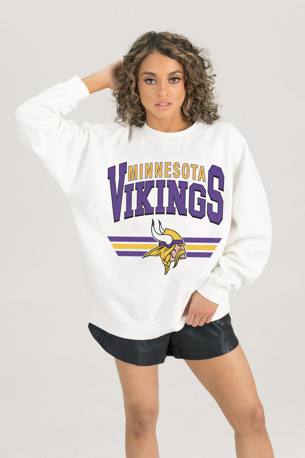 Gameday Couture MINNESOTA VIKINGS SWIFT STRIKE PREMIUM FLEECE CREWNECK PULLOVER