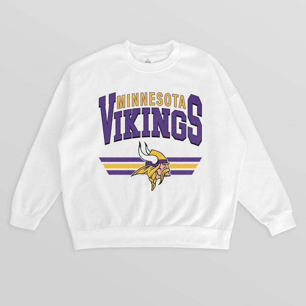 gameday couture MINNESOTA VIKINGS SWIFT STRIKE PREMIUM FLEECE CREWNECK PULLOVER