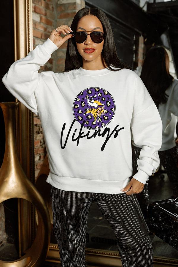Gameday Couture MINNESOTA VIKINGS WILD BREAKTHROUGH PREMIUM FLEECE CREWNECK PULLOVER