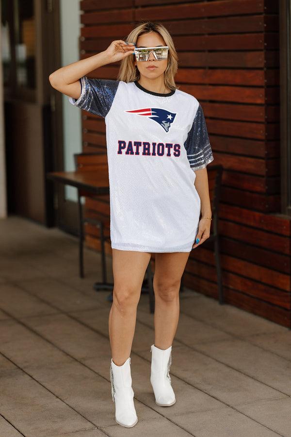 Gameday Couture NEW ENGLAND PATRIOTS Bling It Sequined Jersey Dress