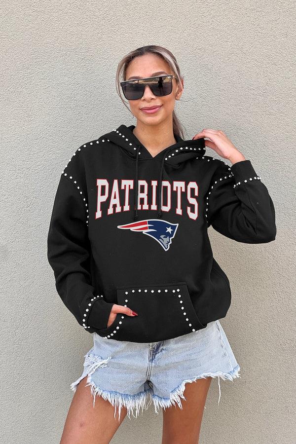 Gameday Couture NEW ENGLAND PATRIOTS Catch The Vibe Studded-Detail Hoodie