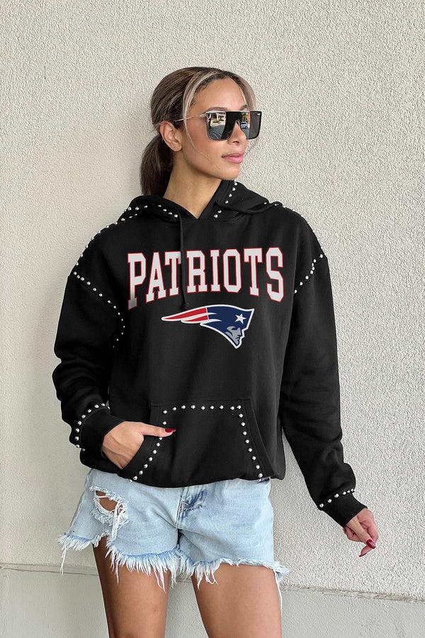Gameday Couture NEW ENGLAND PATRIOTS Catch The Vibe Studded-Detail Hoodie