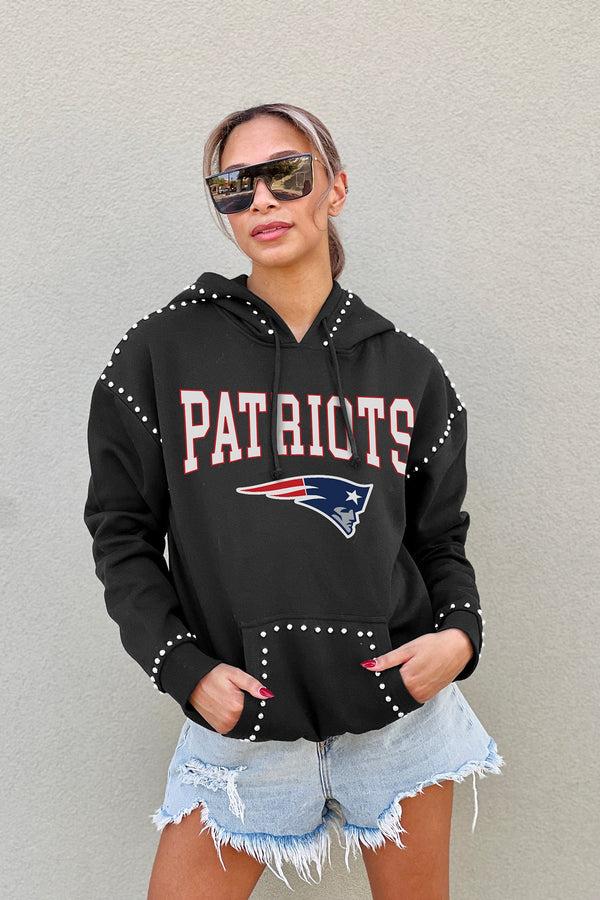 gameday couture NEW ENGLAND PATRIOTS Catch The Vibe Studded-Detail Hoodie