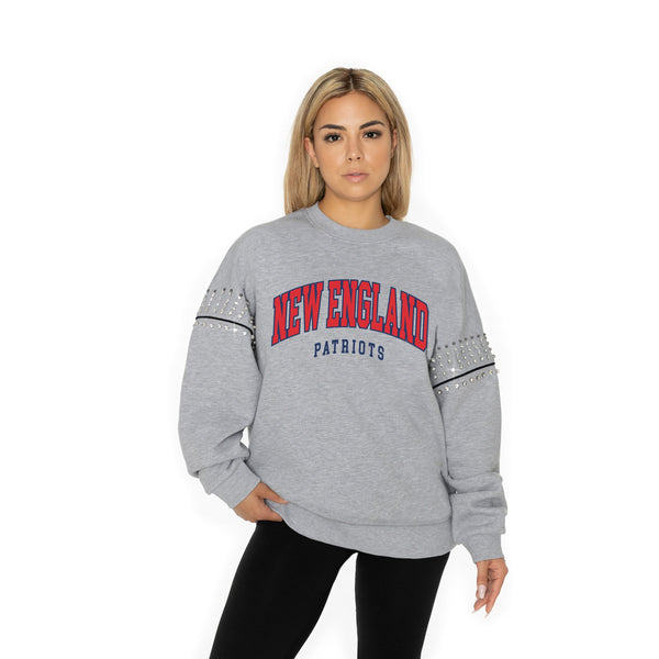 Gameday Couture NEW ENGLAND PATRIOTS Competitive Edge Jewel-Trim Pullover