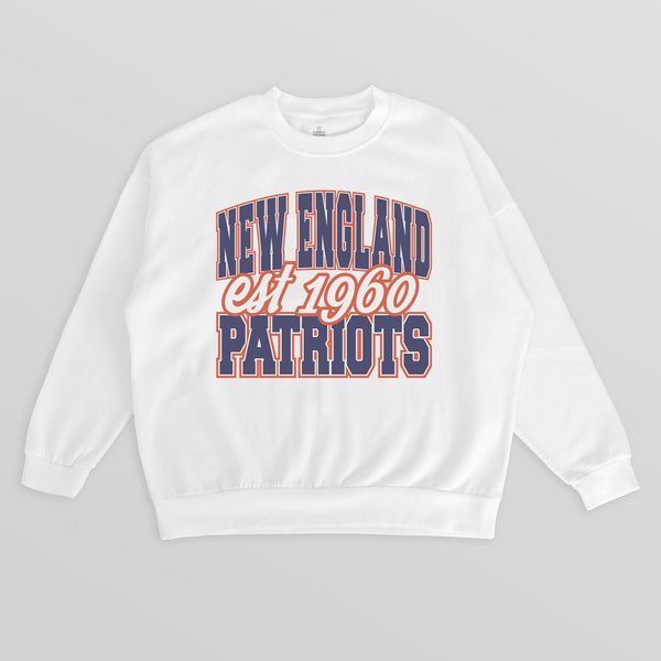 gameday couture NEW ENGLAND PATRIOTS FADED FORMATION PREMIUM FLEECE CREWNECK PULLOVER
