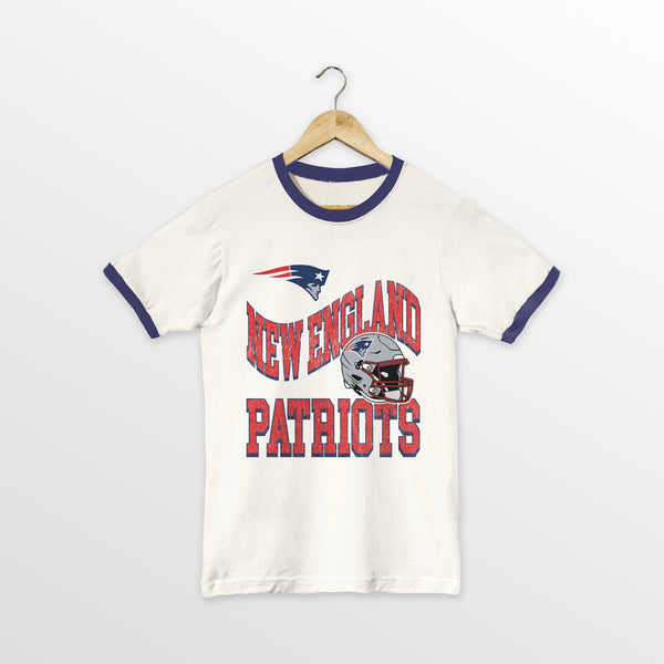 gameday couture NEW ENGLAND PATRIOTS HARD EARNED VINTAGE RINGER TEE