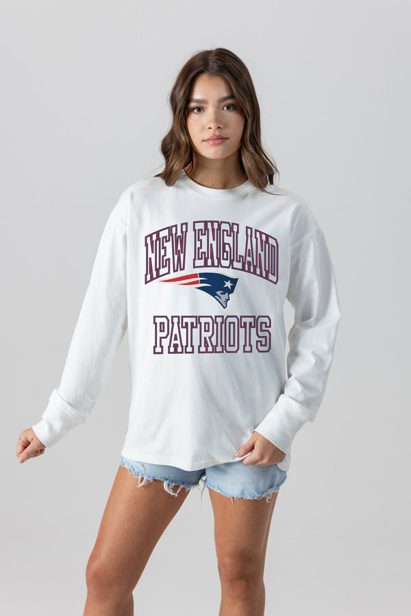 Gameday Couture NEW ENGLAND PATRIOTS Mind Games Oversized Long-Sleeve Tee