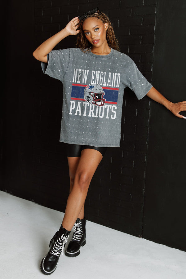Gameday Couture NEW ENGLAND PATRIOTS On The Ball Mini Rhinestone Tee