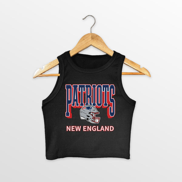 gameday couture NEW ENGLAND PATRIOTS PURE VICTORY ESSENTIAL RIBBED CROP TANK