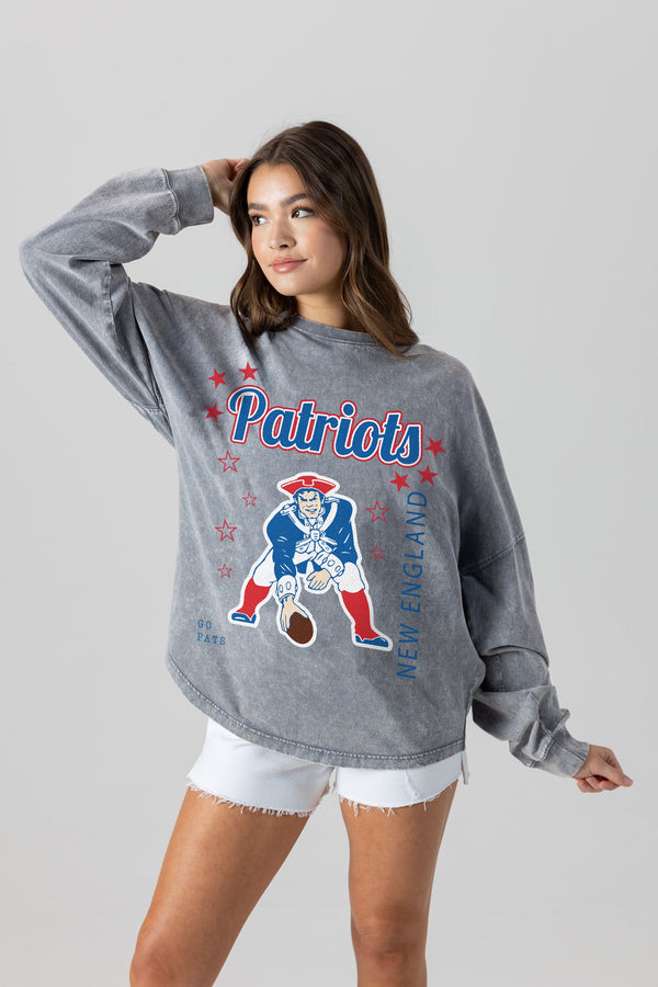 Gameday Couture NEW ENGLAND PATRIOTS Starbound Oversized Long-Sleeve Tee