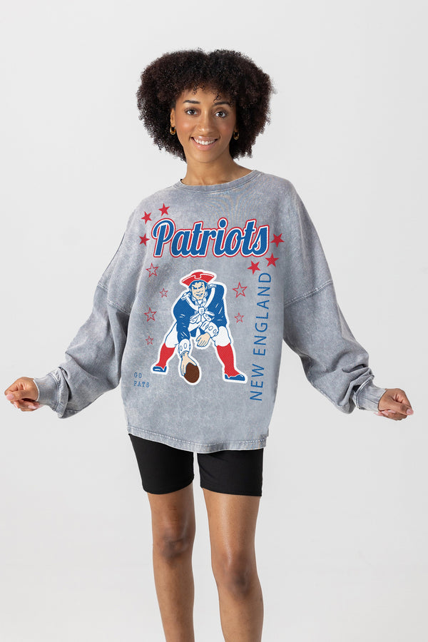 gameday couture NEW ENGLAND PATRIOTS Starbound Oversized Long-Sleeve Tee