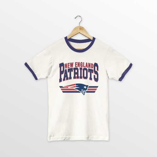 gameday couture NEW ENGLAND PATRIOTS SWIFT STRIKE VINTAGE RINGER TEE