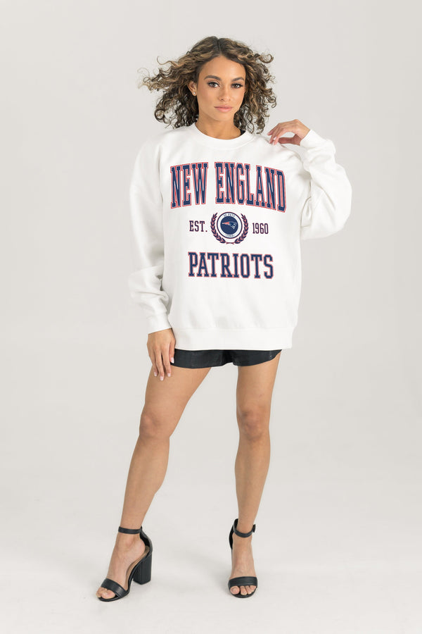 Gameday Couture NEW ENGLAND PATRIOTS Timeless Triumph Fleece Crewneck Pullover