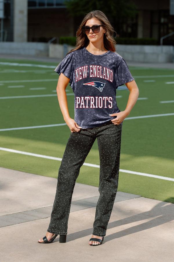 Gameday Couture NEW ENGLAND PATRIOTS VICTORY MODE FLUTTER SLEEVE TEE IN NAVY