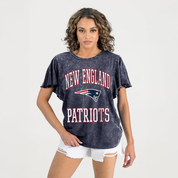 Gameday Couture NEW ENGLAND PATRIOTS VICTORY MODE FLUTTER SLEEVE TEE IN NAVY