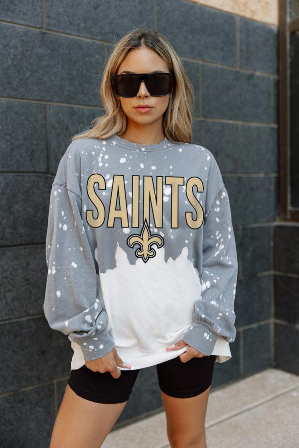 gameday couture NEW ORLEANS SAINTS CASUAL FAN LONG-SLEEVE FRENCH TERRY PULLOVER