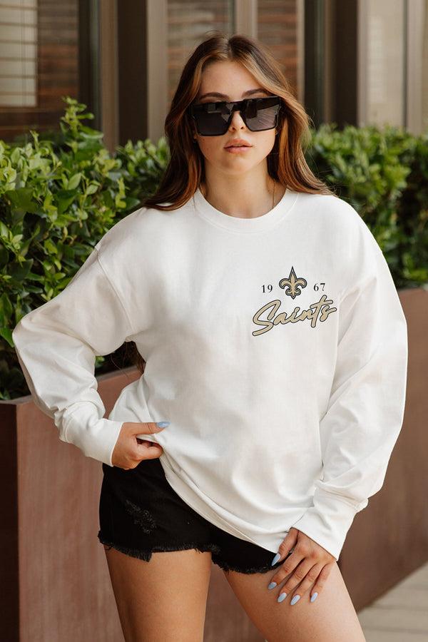 gameday couture NEW ORLEANS SAINTS Double Move Oversized Long-Sleeve Tee