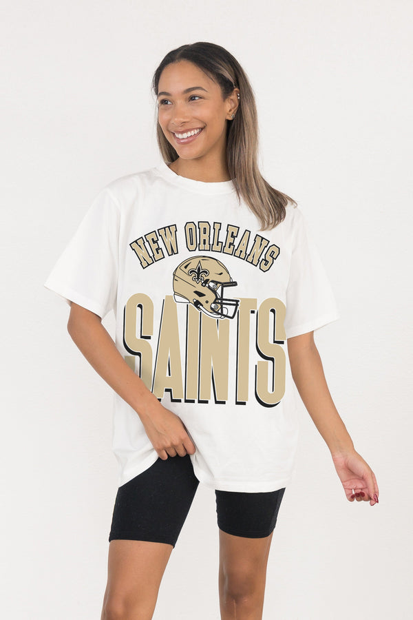 Gameday Couture NEW ORLEANS SAINTS FIERCE FOCUS WASHED RELAXED FIT TEE
