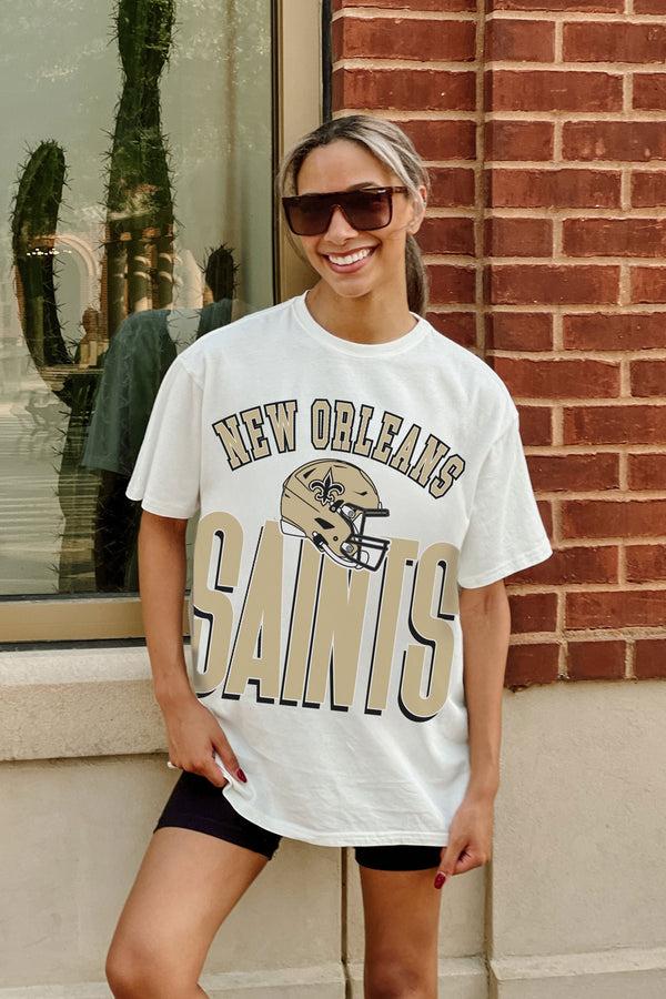 Gameday Couture NEW ORLEANS SAINTS FIERCE FOCUS WASHED RELAXED FIT TEE