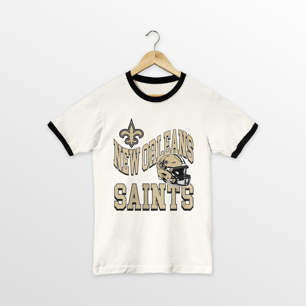 gameday couture NEW ORLEANS SAINTS HARD EARNED VINTAGE RINGER TEE