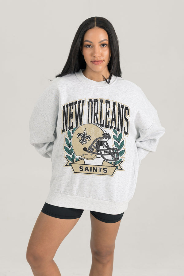 Gameday Couture NEW ORLEANS SAINTS Heritage Fleece Crewneck Pullover
