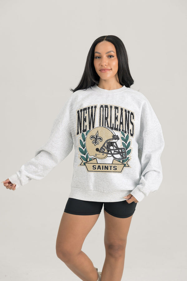 Gameday Couture NEW ORLEANS SAINTS Heritage Fleece Crewneck Pullover
