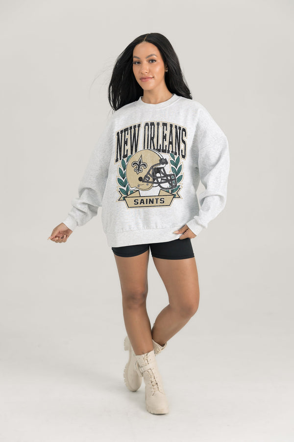 gameday couture NEW ORLEANS SAINTS Heritage Fleece Crewneck Pullover