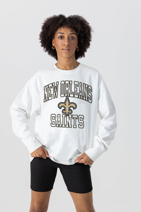Gameday Couture NEW ORLEANS SAINTS Mind Games Oversized Long-Sleeve Tee