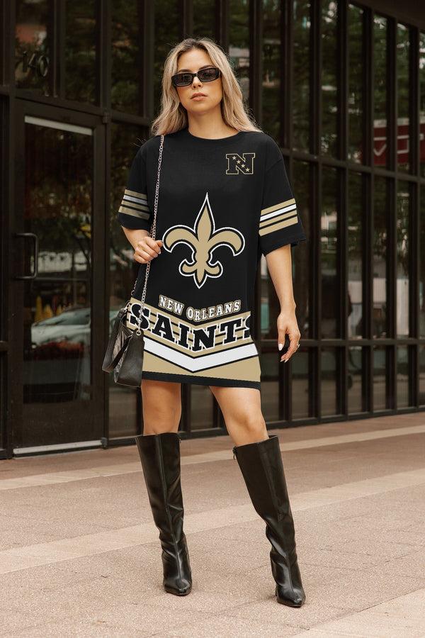 gameday couture NEW ORLEANS SAINTS PERFECT SCORE RETRO T-SHIRT DRESS