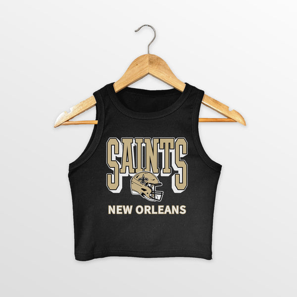 gameday couture NEW ORLEANS SAINTS PURE VICTORY ESSENTIAL RIBBED CROP TANK