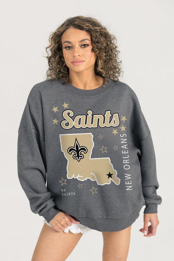 Gameday Couture NEW ORLEANS SAINTS Ready To Rumble Fleece Crewneck Pullover