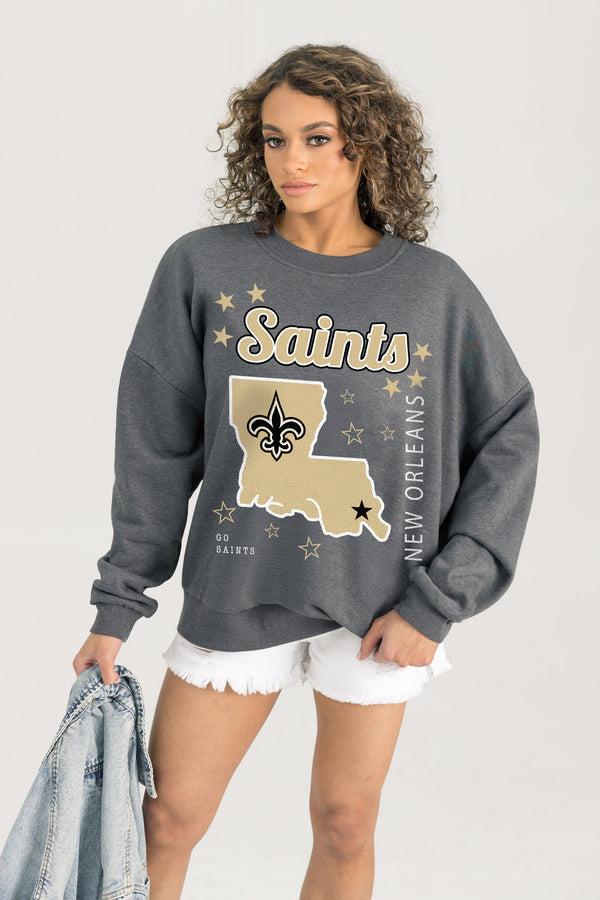 gameday couture NEW ORLEANS SAINTS Ready To Rumble Fleece Crewneck Pullover