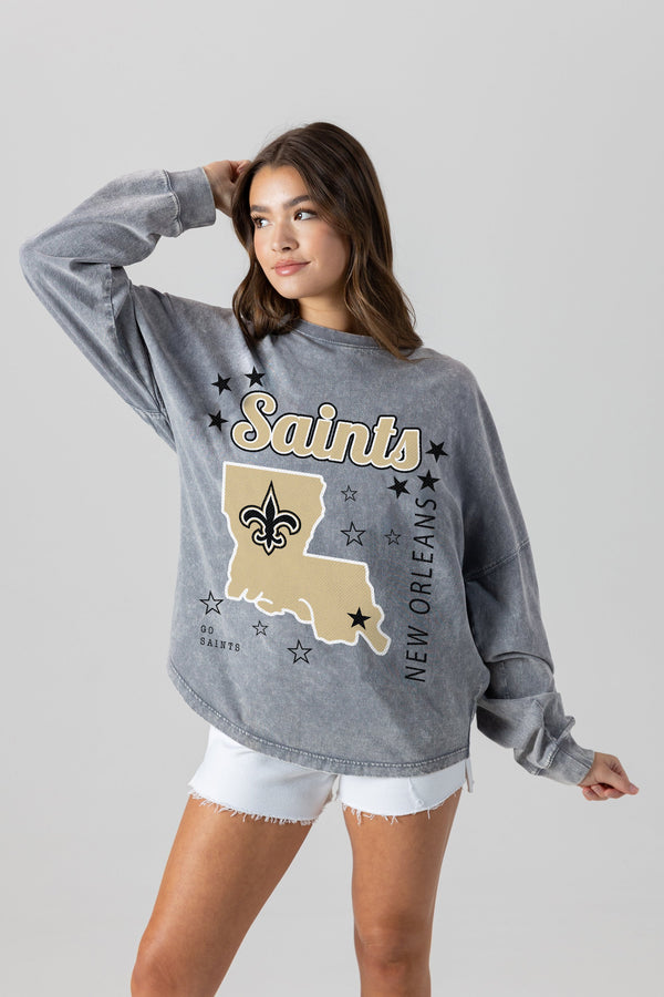 Gameday Couture NEW ORLEANS SAINTS Starbound Oversized Long-Sleeve Tee