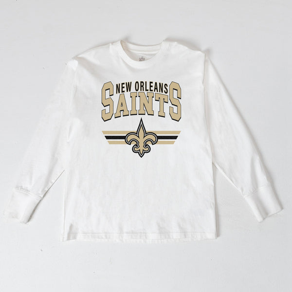 gameday couture NEW ORLEANS SAINTS SWIFT STRIKE ESSENTIAL RELAXED FIT LONG SLEEVE TEE