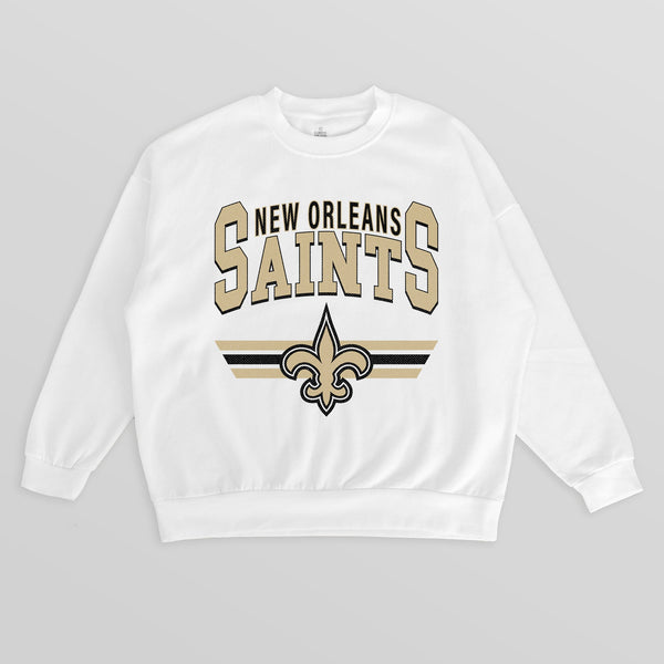 gameday couture NEW ORLEANS SAINTS SWIFT STRIKE PREMIUM FLEECE CREWNECK PULLOVER